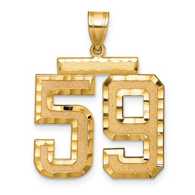 Black Bow Jewelry 14k Yellow Gold, Varsity Collection, Large D/C Pendant Number 59
