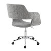 Sapphtopaz Modern Office Chair with Open Back Upholstered Height Adjustable Swivel Task Chair with Matel Base Vanity Chair for Home Office - 3 of 4