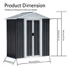 Outdoor Metal Storage Shed,storage Shed With Aluminum Alloy Frame With Metal Base,Tool Shed For Patio Garden Backyard-Coolbibila - 4 of 4