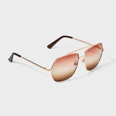 Womens Shiny Metal Aviator Sunglasses with Gradient Lenses - Universal Thread' - image 3