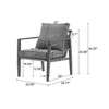 BEAFUP Aluminum Lounge Chair with Sleek Rope Accents and Comfortable Cushions, Perfect for Modern Outdoor and Indoor Spaces - 3 of 4