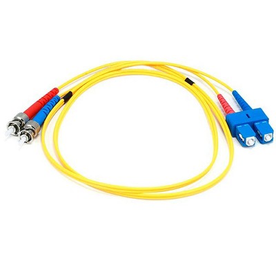 Monoprice Fiber Optic Cable - 1 Meter - Yellow | SC to ST, 9/125 Type, Single Mode, Duplex