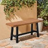 VINGLI Outdoor Bench with Metal Legs Rustic, Wood Dining Bench Indoor Outdoor Porch Benches for Yard Garden Dining (40in) - 2 of 4