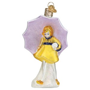 Old World Christmas 5.0 Inch Morton Umbrella Girl Ornament Little Girl Umbrella Tree Ornaments - 1 of 3
