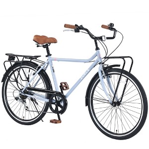 RISOKEYS 26 Inch Vintage Commuting Adult Cruiser Bicycle, 7 Speed Commuter Steel Frame Bike for Commuting to Work Shopping Hanging Out - 1 of 4