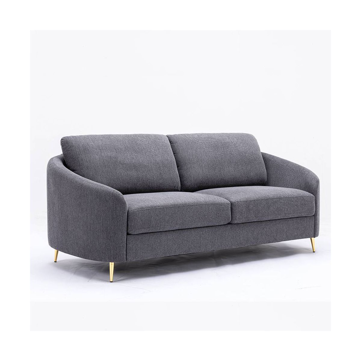 80" Yuina Sofa Gray Linen - Acme Furniture: Chrome Metal Legs, Pocket Coil Seat, Wood Frame - thumbnail 7