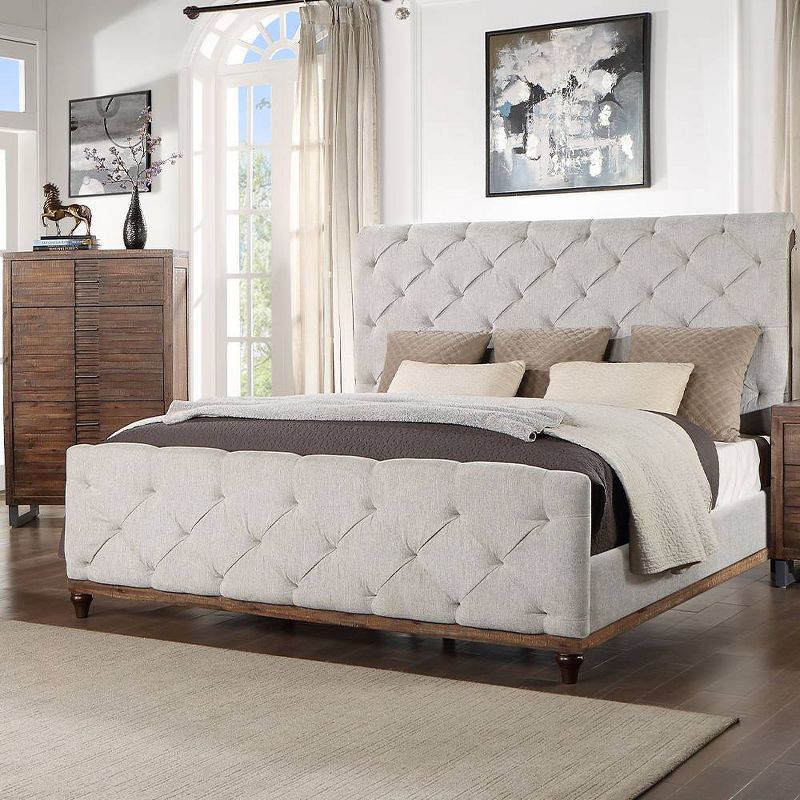 90&#34; Queen Bed Andria Bed Reclaimed Oak Finish - Acme Furniture, 1 of 8