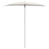 vidaXL Garden Half Parasol with Pole 70.9"x35.4" Sand - 3 of 4
