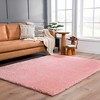 Hauteloom Faina Solid Pink Shag Rug Washable - 3 of 4
