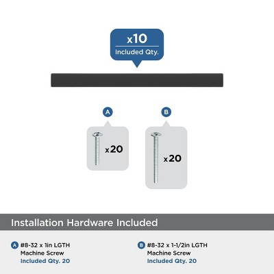 Matte Black Modern Bronze Bar Cabinet Pulls, 10-Pack