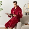 PAVILIA Mens Soft Robe, Plush Warm Bathrobe for Men, Long Spa Fleece Flannel with Shawl Collar, Pockets, Trim Piping - 4 of 4