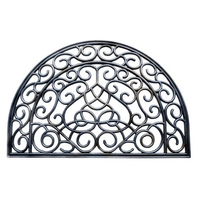 RugSmith Nickel Moulded Vines Half-round Rubber Doormat Doormat