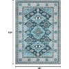Washable Boho Rug Ultra-Thin Distressed Vintage Rug Low-Pile Floor Carpet Stain Resistant Rugs for Living Room Bedroom Dining Room Office - 2 of 4