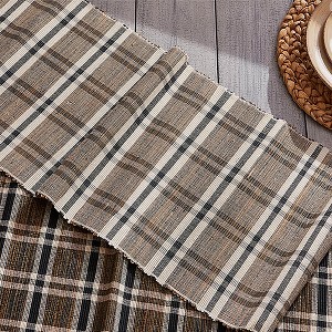 tag Bodhi Plaid Water Hyacinth Table Runner - Gray Polyester, 72" x 14", Easy Care, Everyday Use, Wipe Clean - 1 of 1