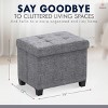 Ornavo Home Collapsible Rectangle Small Storage Ottoman with Legs - 12" x 16" x 12" - 2 of 4