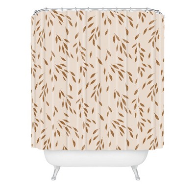 Kelli Murray Falling Leaves Shower Curtain Brown - Deny Designs