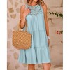 Coolmee Women Halter Neck Mini Dress Sleeveless Hollow Out A-Line Summer Dress - 2 of 4