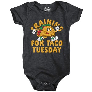 Training For Taco Tuesday Baby Bodysuit Funny Sarcastic Tacos Graphic Novelty Jumper For Infants - Crazy Dog Baby Bodysuit - 1 of 4