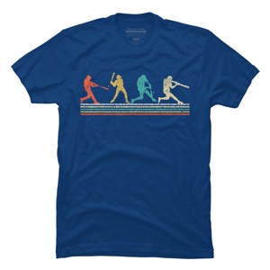 Men's Design By Humans Vintage Distressed Baseball Swing By LuckyCharm99 T-Shirt - 1 of 2
