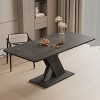 Multifunctional Extendable Console Table,Black Dining Room Table,Rectangle Dining Table With Form Base - Maison Boucle - 2 of 4