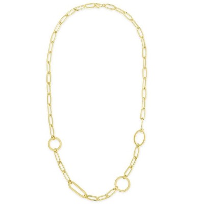 Shine By Sterling Forever Mixed Link Chain Necklace Gold : Target