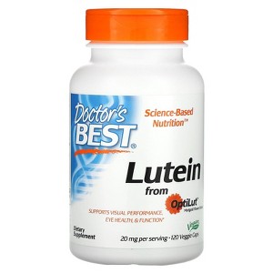 Doctor's Best Lutein from OptiLut, 20 mg, 120 Veggie Caps (10 mg per Capsule) - 1 of 3