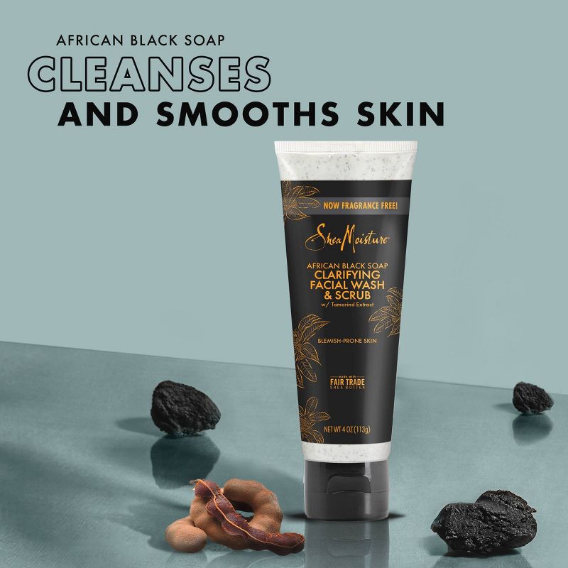 SheaMoisture African Black Soap Clarifying Facial Wash &#38; Scrub - 4 oz, 6 of 14
