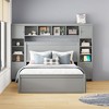 PAGED Twin Size Platform Bed Modern Wooden Bed Frame with Trundle and Headboard for Bedroom - 2 of 4