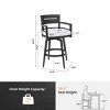Set of 2 Outdoor Swivel Bar Chairs, Black Aluminum Frame with 360° Rotation, Backrest, Armrests, and Sunbrella Cushions – Cuddlewood - 4 of 4