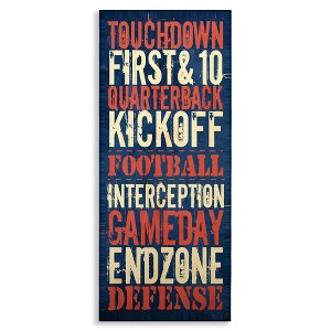 Stupell Industries Rustic Football Phrases, 20" x 48" - 1 of 4