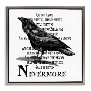 Stupell Industries Creepy Halloween Black Crow Raven, 18" x 18" - 1 of 4