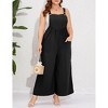 Coolmee Womens Plus Size Jumpsuit Wide Leg Adjustable Straps Romper Waist Loose Fit Overalls with Pockets - 4 of 4