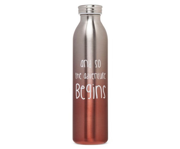 20oz Stainless Steel Insulated Retro Water Bottle - Coral Metallic Ombre