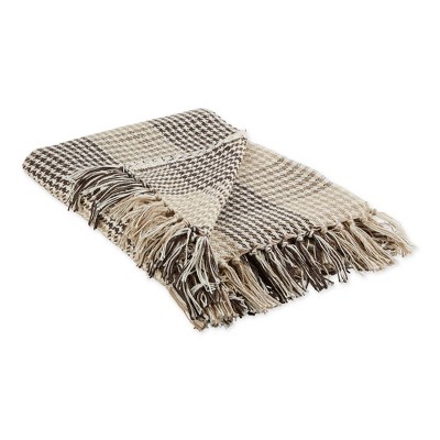 50"x60" Houndstooth Plaid Throw Blanket - Design Imports