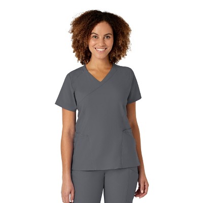 Wink W123 Women's Mock Wrap Scrub Top