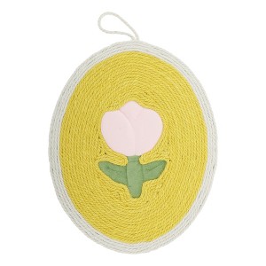 Unique Bargains Cat Scratch Pad with Flower Pattern for Indoor Outdoor Yellow - 1 of 4