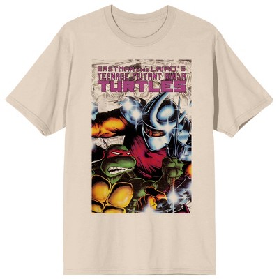 TMNT Comic Origins Green Comic Art Crew Neck Long Sleeve Black Adult Tee-3XL