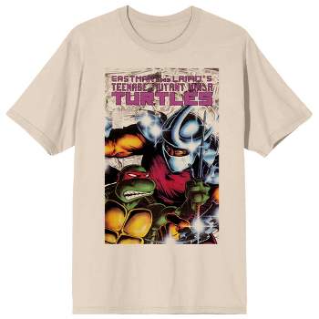TMNT Comic Origins Raphael & Shredder Cover Art Crew Neck Short Sleeve Women's Natural T-shirt