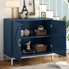 Simple Storage Cabinet Accent Cabinet with Solid Wood Veneer and Metal Leg Frame - 2 of 4
