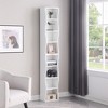 ACEPANO 70.87 in. H 8-Tier Multi-Functional Wavy Frame Bookshelf with Adjustable Shelves for Home & Office-White - 2 of 4