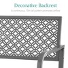 Best Choice Products Indoor Outdoor Steel Garden Bench w/ Geometric Backrest, Foot Levelers - 4 of 4