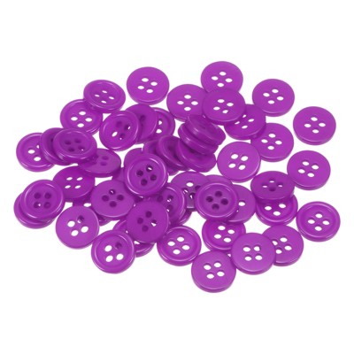 Unique Bargains Resin Craft Snap Round Flat 4-Hole Sewing Buttons 50 Pcs