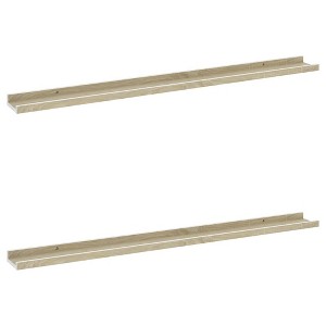 vidaXL Wall Shelves 2 pcs White and Sonoma Oak 39.4"x3.5"x1.2" - 1 of 1