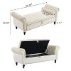 NicBex Modern 51.25" Velvet Storage Bench with Rolled Arms for Bedroom and Entryway - 2 of 4