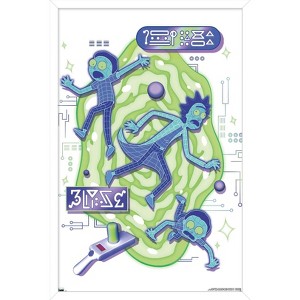 Trends International Rick and Morty - Portal Vaporick Framed Wall Poster Prints - 1 of 4