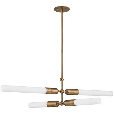 Troy Lighting Darby 4 - Light Chandelier in  Patina Brass Opal Shade