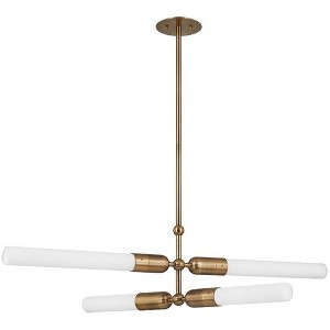 Troy Lighting Darby 4 - Light Chandelier in  Patina Brass Opal Shade - 1 of 1