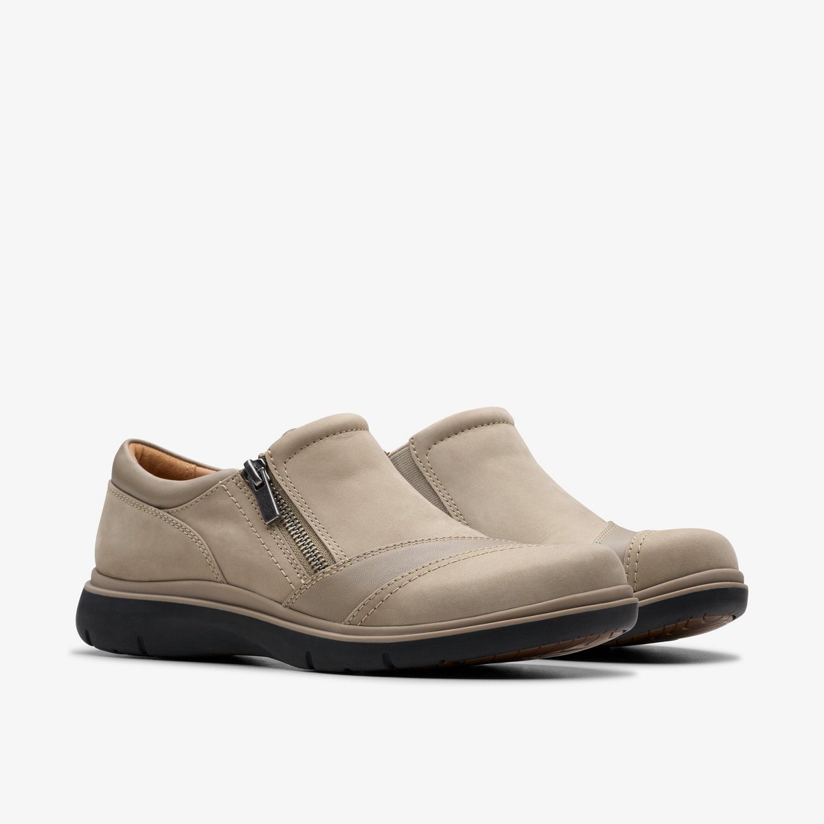 Обувь Clarks Womens Certina Pure Stone Nubuck Shoes 10 Wide — фото 4