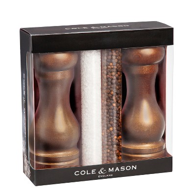 Cole & Mason Capstan Wood Salt & Pepper Mill Set with Refills