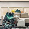 Lomsoe Christmas Reindeer Forest Print Flannel Blanket - All Seasons Soft and Warm Throw Blanket for Bed, Napping, Camping, Travel, Office - 3 of 4